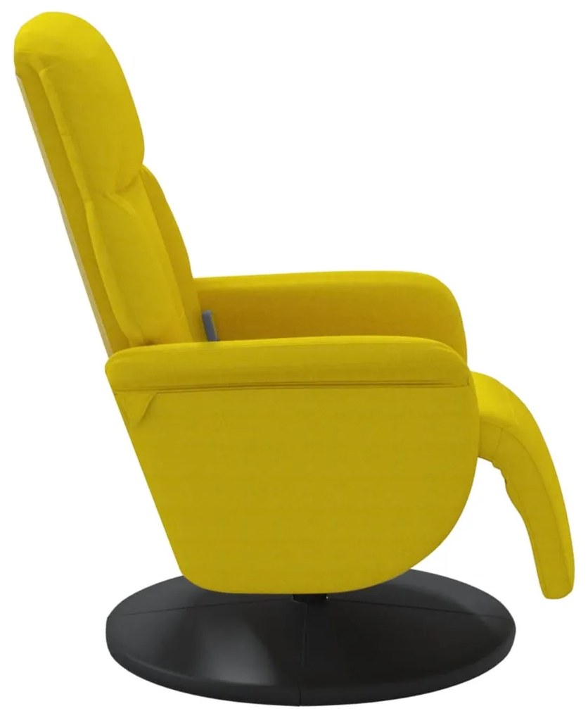 Cadeirão de massagens reclinável c/ apoio de pés veludo amarelo