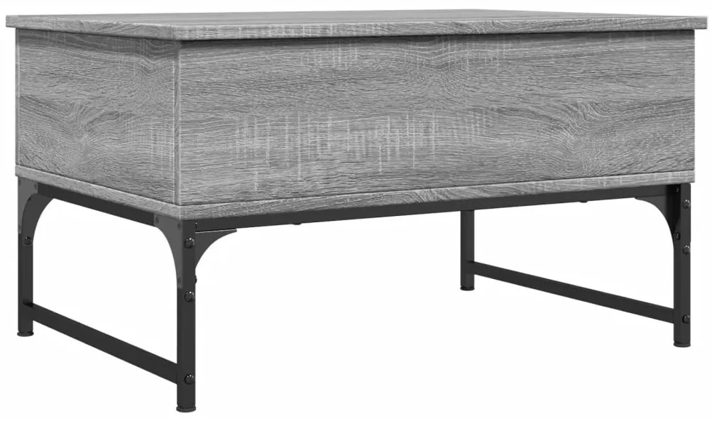 Mesa de centro 70x50x40 cm deriv. madeira/metal cinzento sonoma