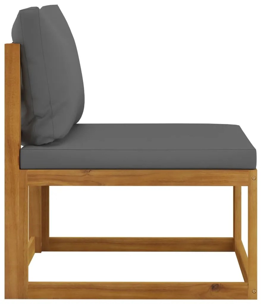 5 pcs conj. lounge jardim c/ almofadões madeira acácia maciça