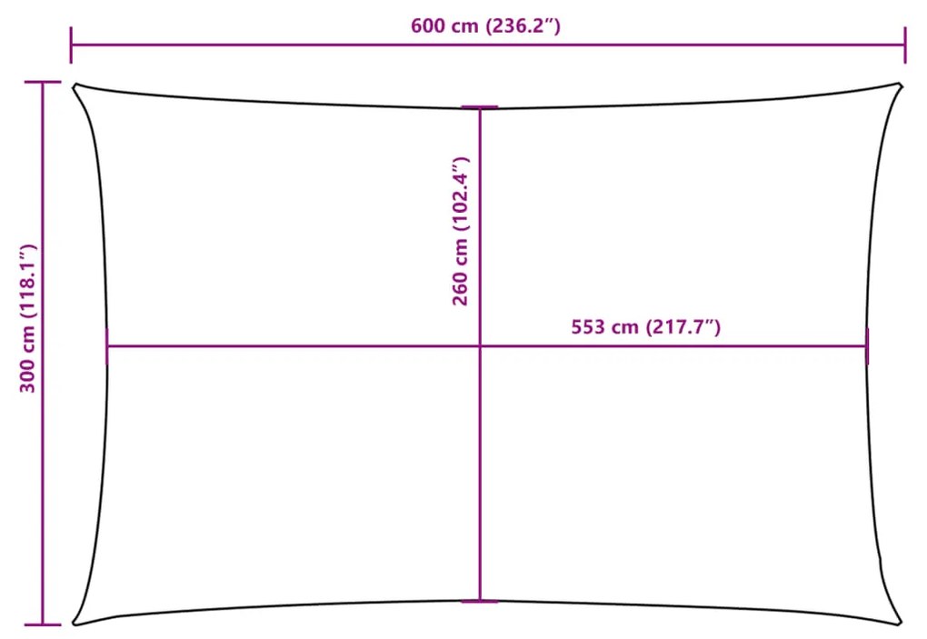 Para-sol estilo vela tecido oxford retangular 3x6m verde-escuro