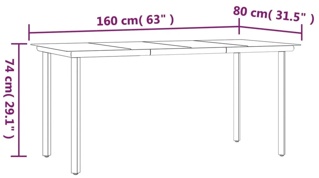 7 pcs conjunto de jantar para jardim preto