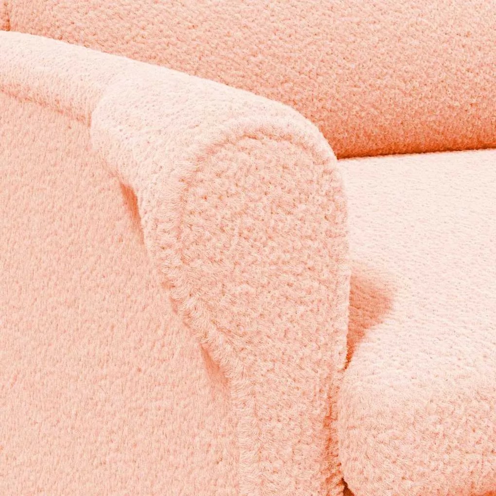 Poltrona Ergonómica Rosa Médio Tecido, Madeira