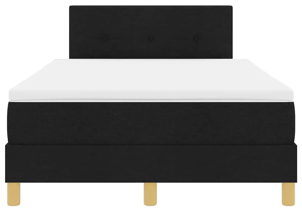 Cama Box com Colchão Preta 120x190 cm Tecido