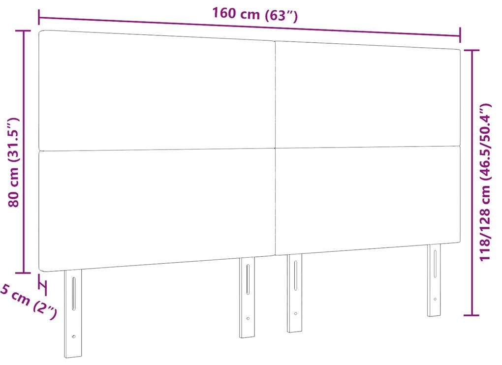 Cabeceira Simples vidaXL Creme - 160 cm em Corduroy