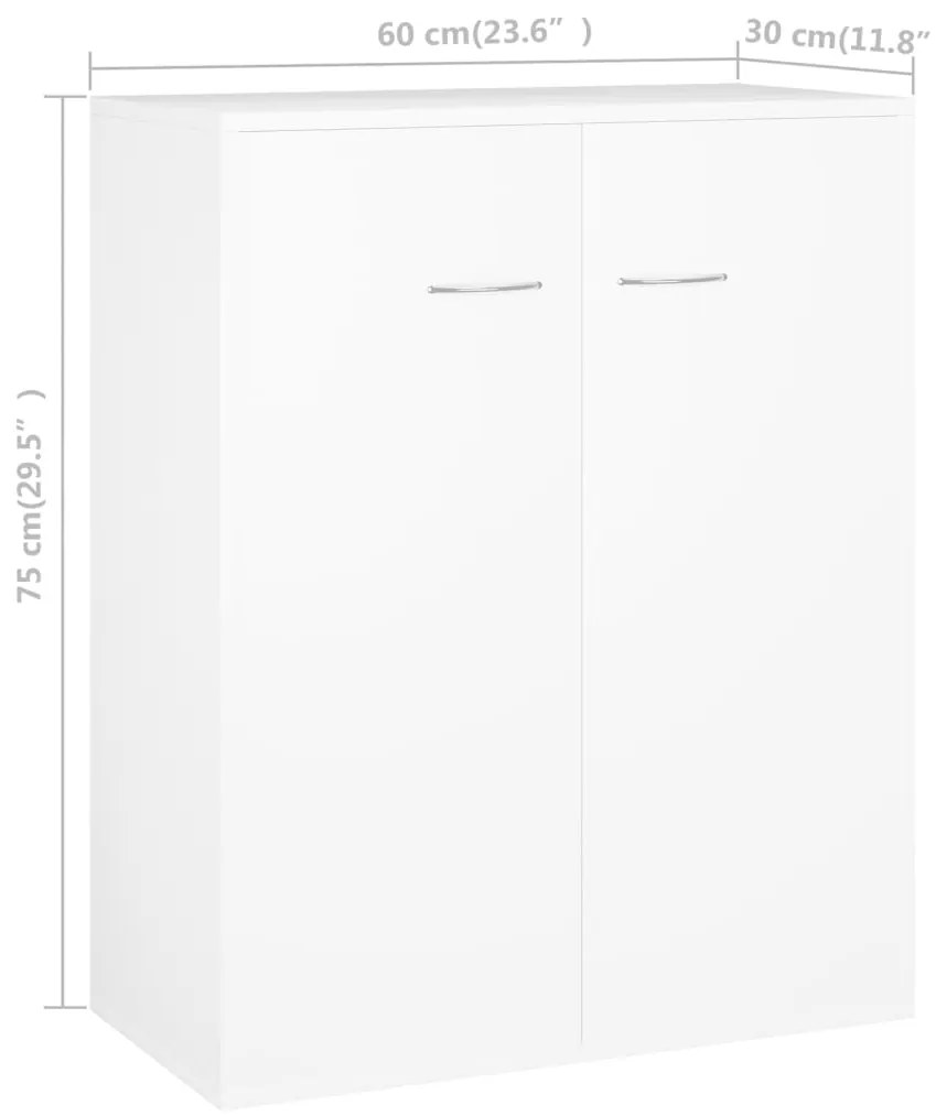 Aparador 60x30x75 cm contraplacado branco