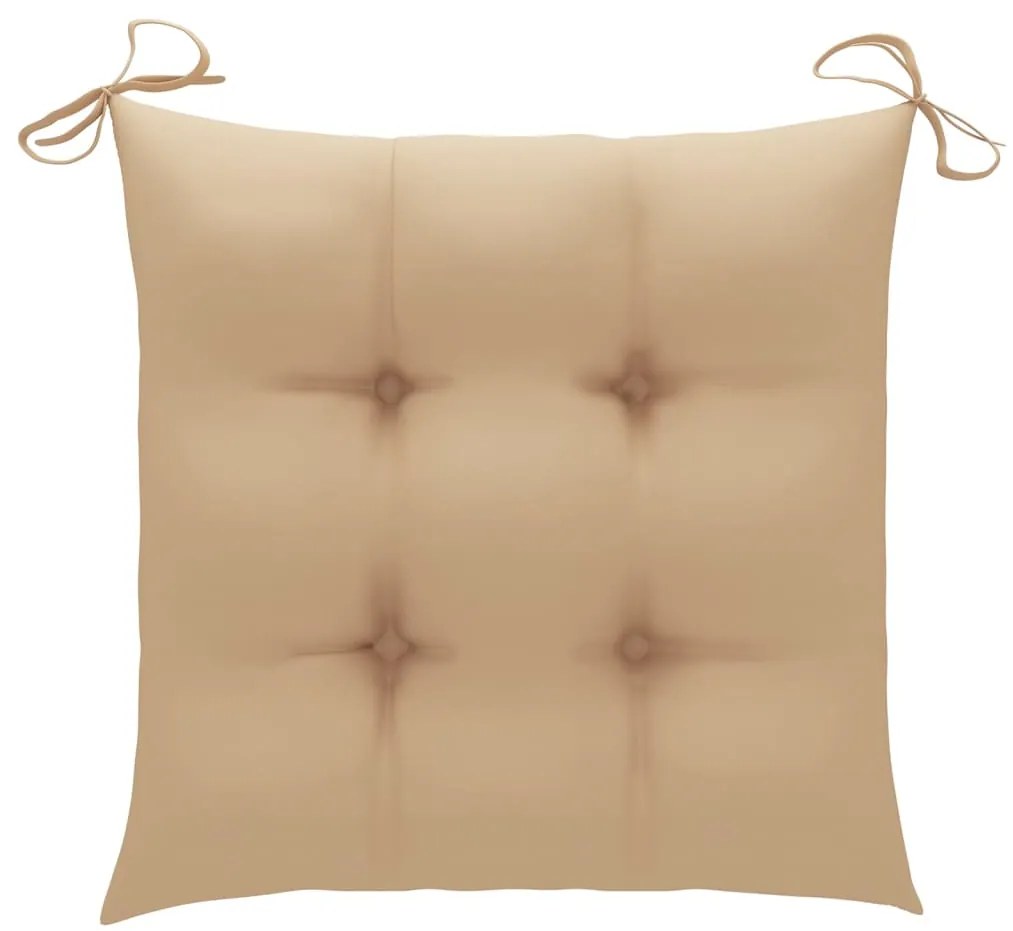 Cadeiras de jardim empiháveis c/ almofadões 4 pcs teca maciça