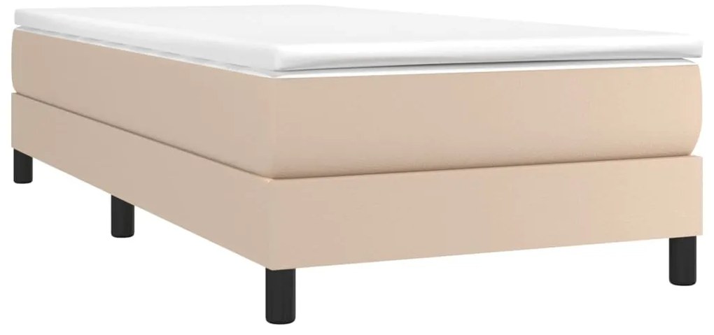 Cama com molas/colchão 90x190 cm couro artificial cappuccino