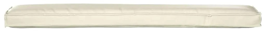 Almofadas de Palete para Banco 2 pcs Creme 200x40x8 cm Tecido Oxford