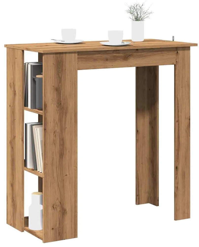 Mesa de bar c/ prateleiras derivados madeira carvalho artisiano