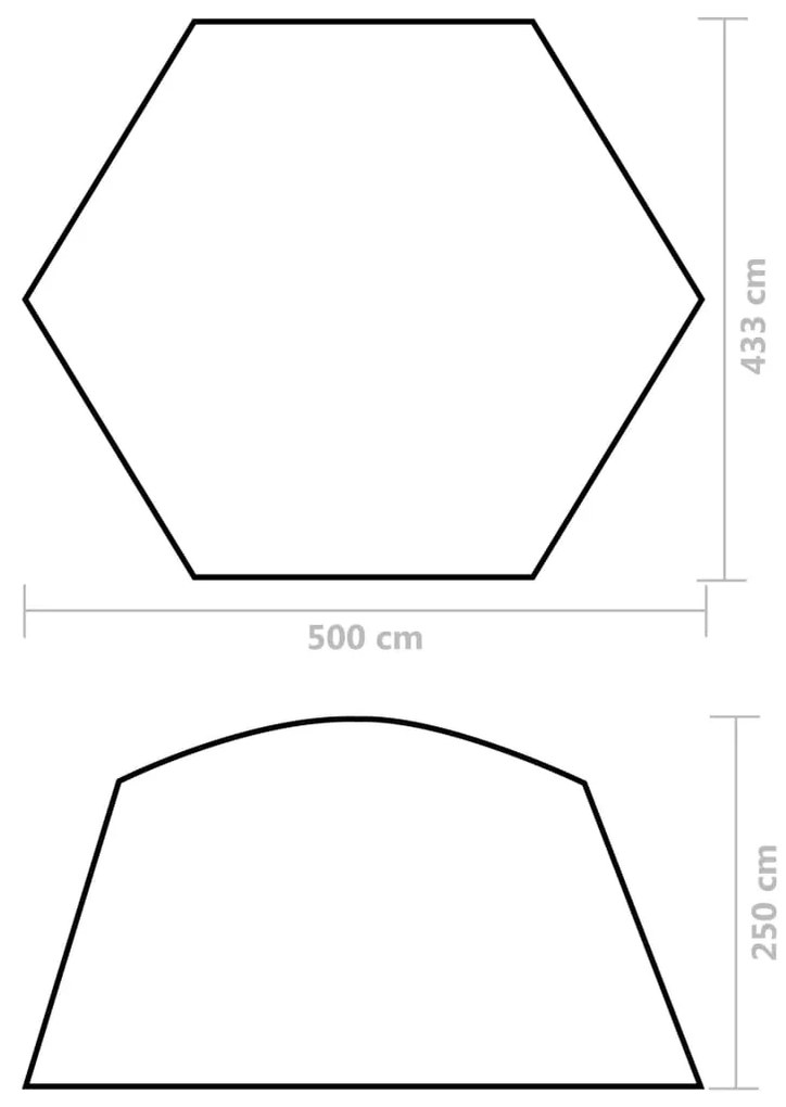 Tenda para piscina 500x433x250 cm tecido verde