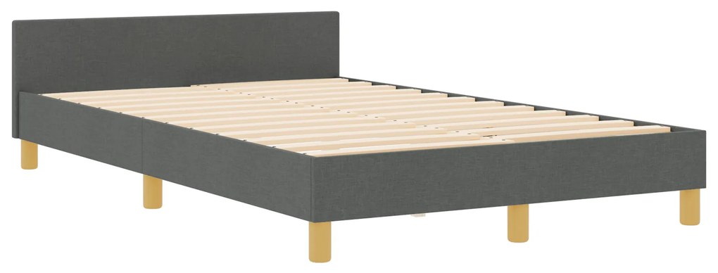 Cama vidaXL Cinza Escuro 120x190 cm Tecido