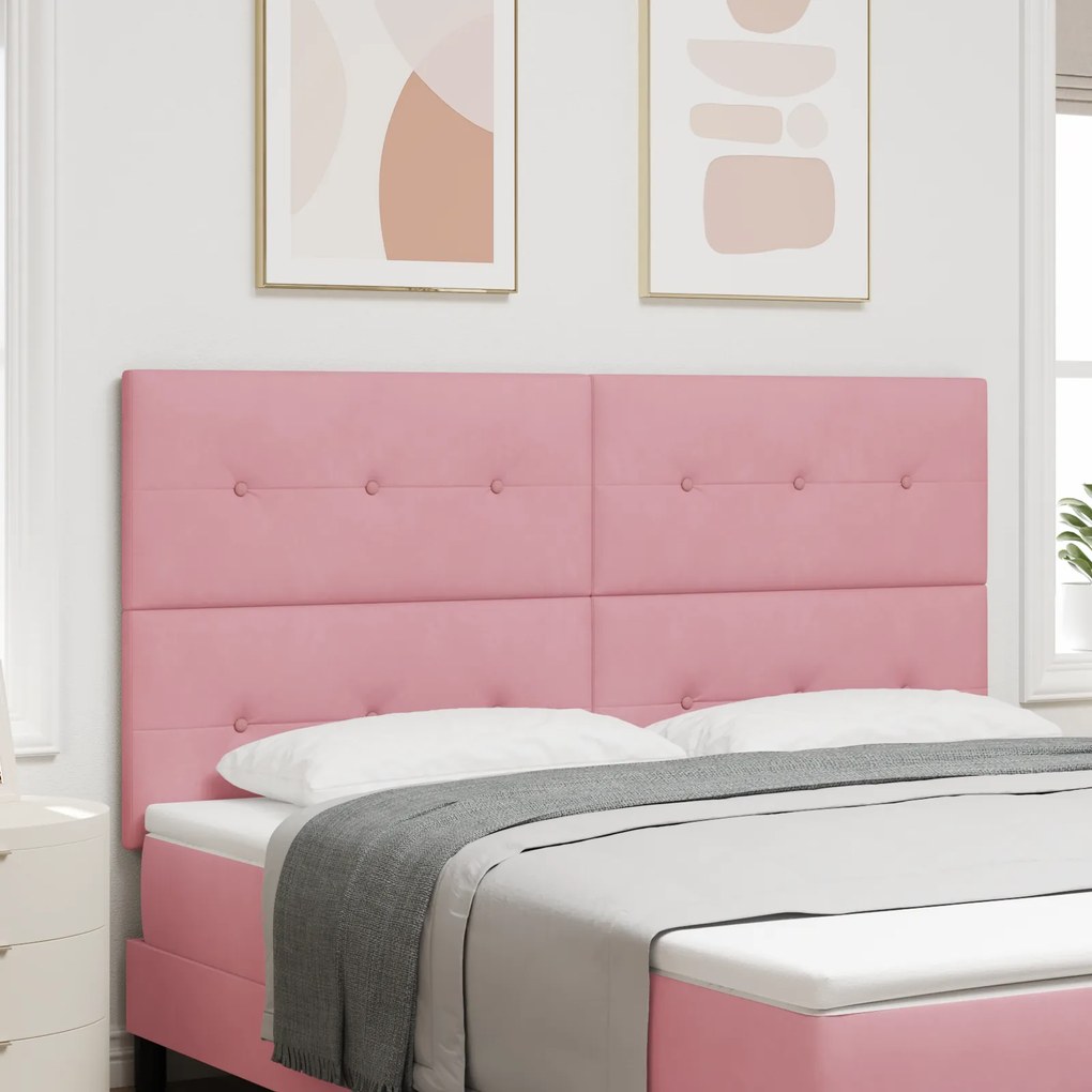 Cabeceira vidaXL Botões Estofada Rosa 180 cm Veludo