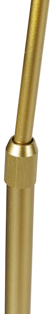 Candeeiro de Arco Inteligente Latão com Abaajur Branco incl. Wifi A60 - Arc Basic