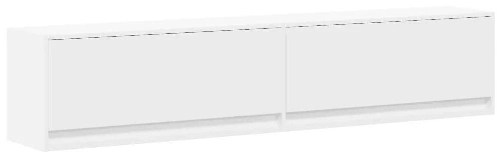 Móvel de parede para TV com luzes LED 180x31x38 cm branco