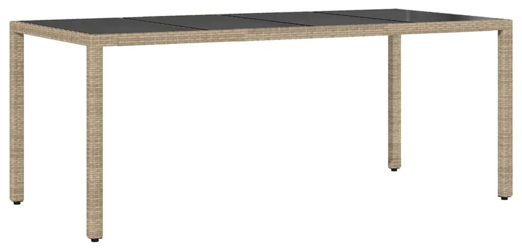 Conjunto de Jantar para Jardim 7 pcs Bege 190 x 90 x 75 cm
