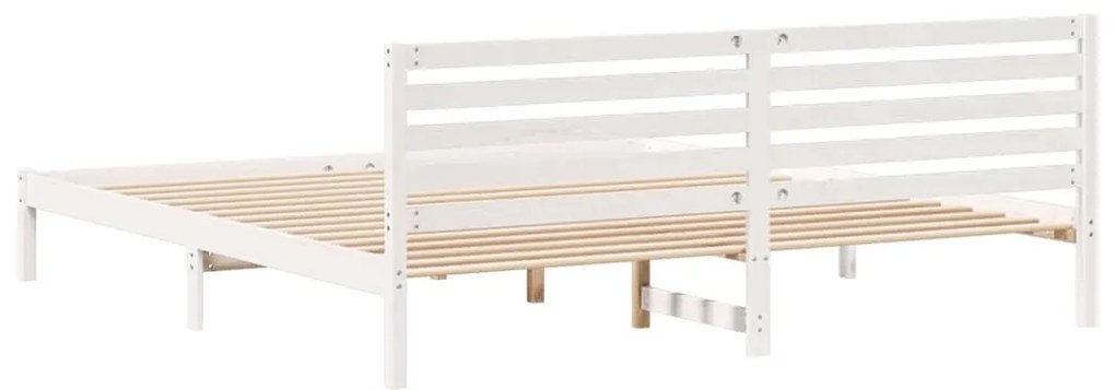 Estrutura da Cama com cabeceira Branco 200 x 220 cm