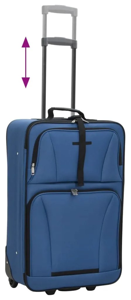 5 pcs conjunto malas de viagem tecido azul