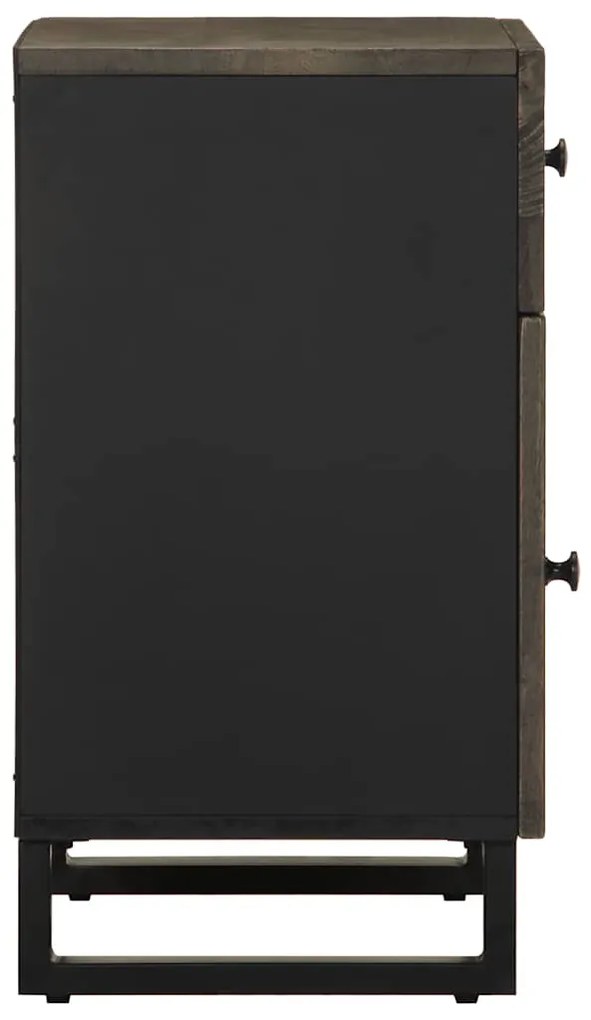 Mesa de cabeceira 50x33x60 cm madeira de mangueira maciça preto