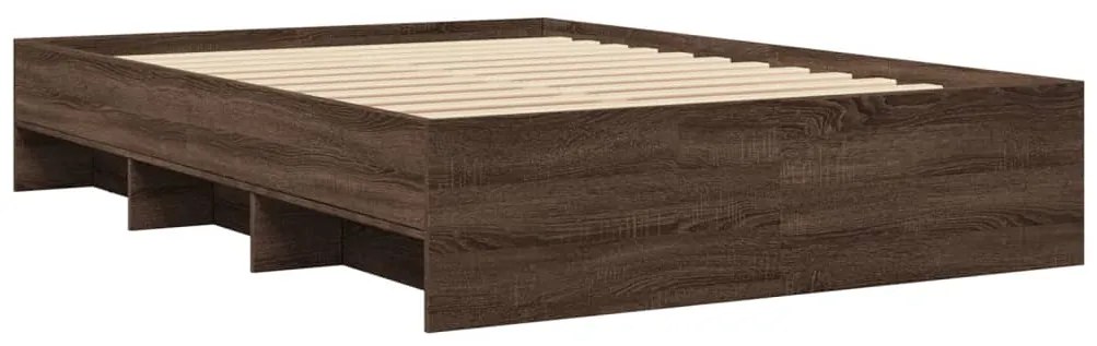 Estrutura de cama 135x190cm derivados madeira carvalho castanho