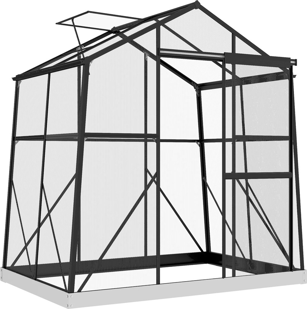 Outsunny Estufa, Cama Fria, resistente às intempéries, 192 x 131 x 203 cm, Preto | Aosom Portugal