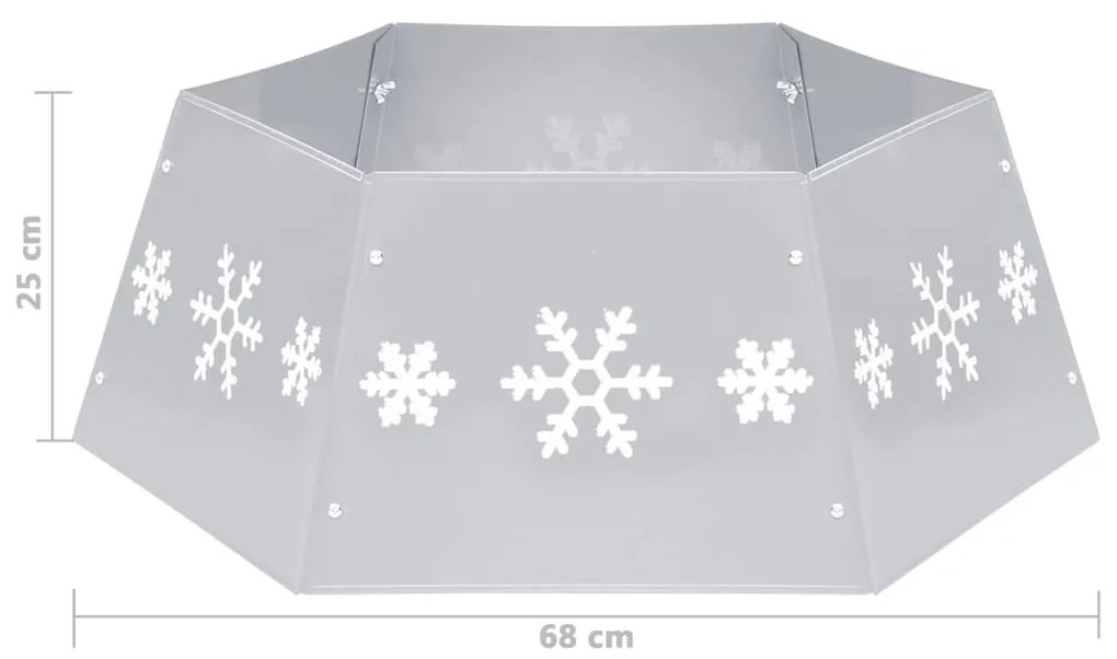 Saia para árvore de Natal Ø68x25 cm prateado e branco