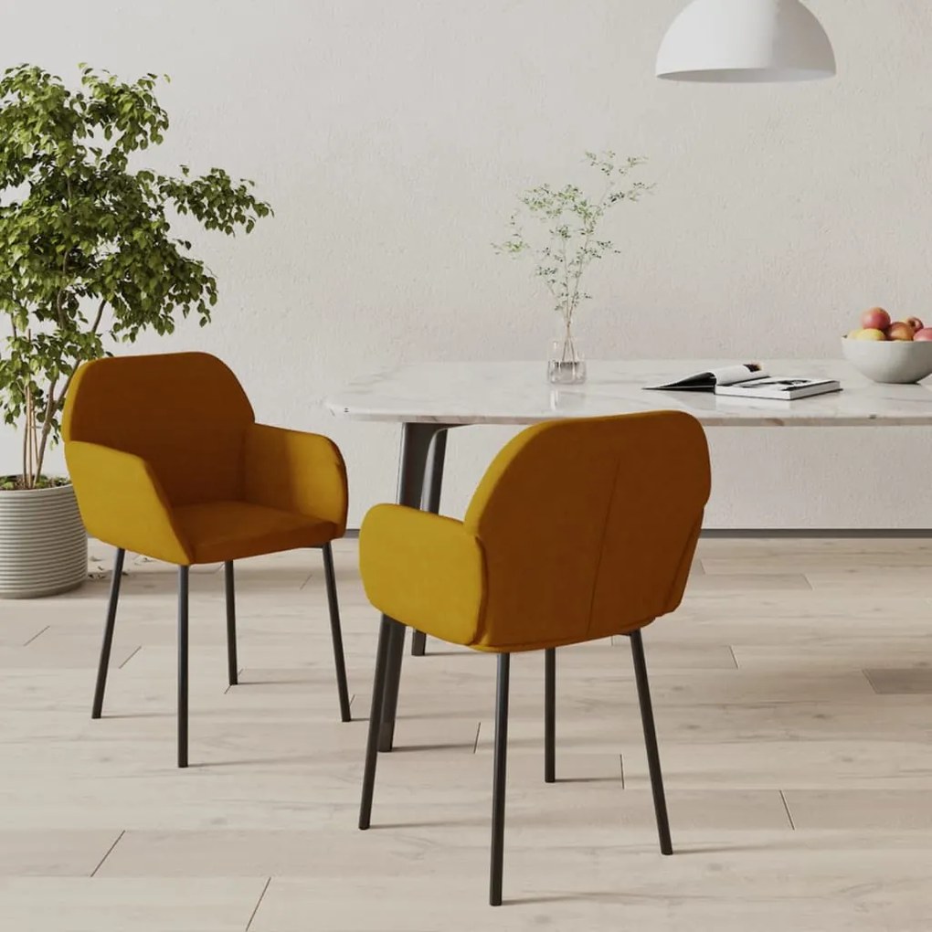 vidaXL Cadeiras de jantar 2 pcs veludo castanho