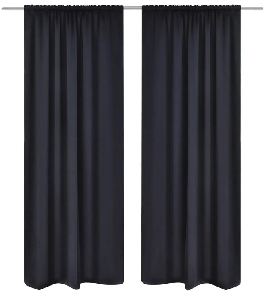 130370 vidaXL Cortinas pretas blackout 2 peças 135 x 245 cm