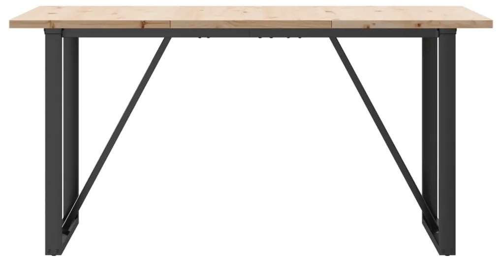 Mesa de jantar estrutura em O 160x80x75,5cm pinho/aço