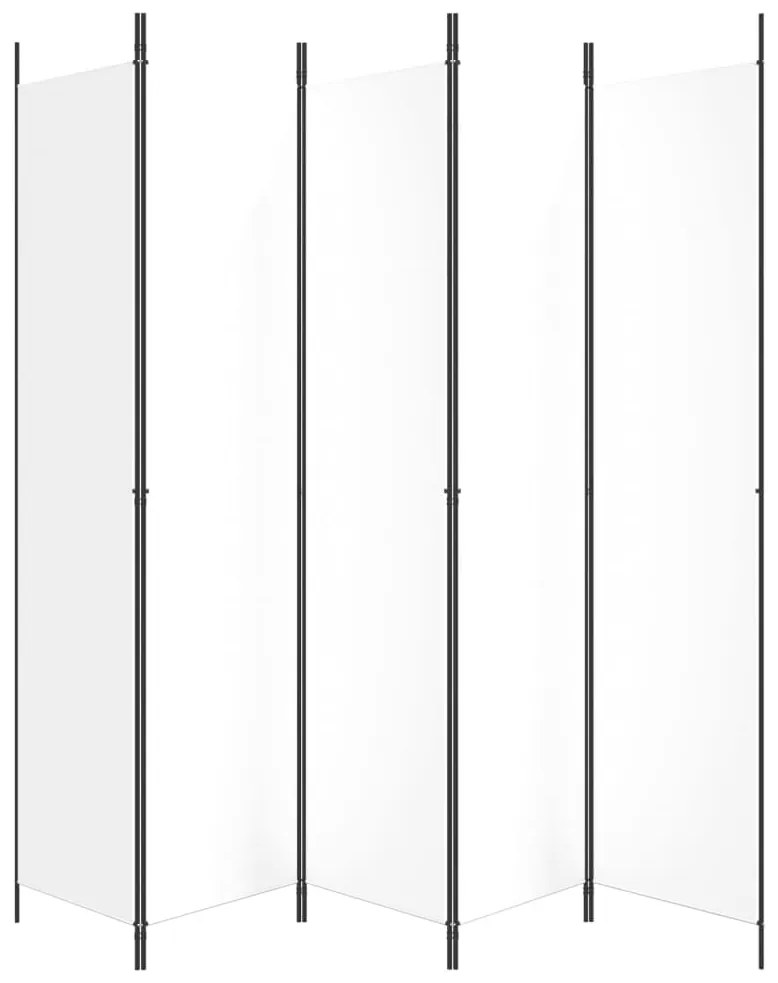 Divisória/biombo com 5 painéis 250x220 cm tecido branco