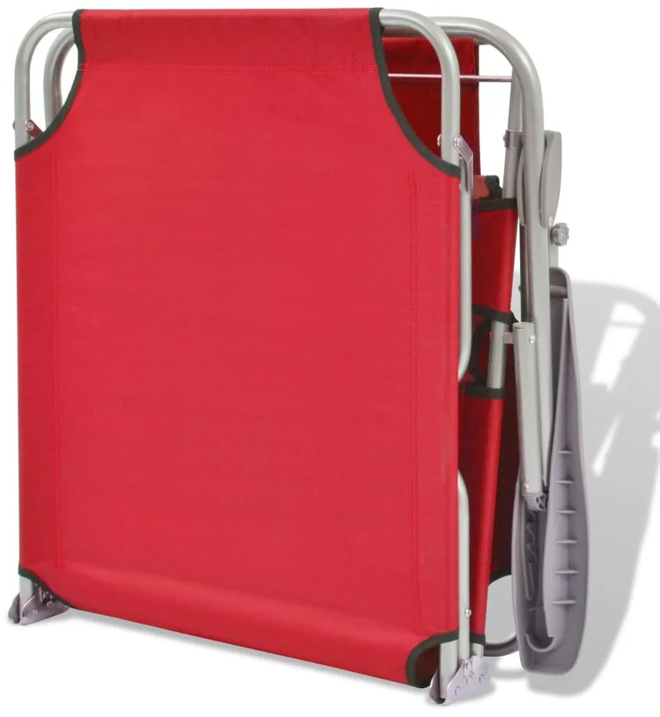 Espreguiçadeira com toldo aço vermelho