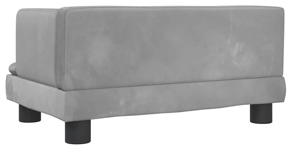 Cama para cães 60x40x30 cm veludo cinzento-claro