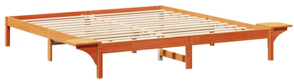 Estrutura de cama com mesas de cabeceira Castanho-mel