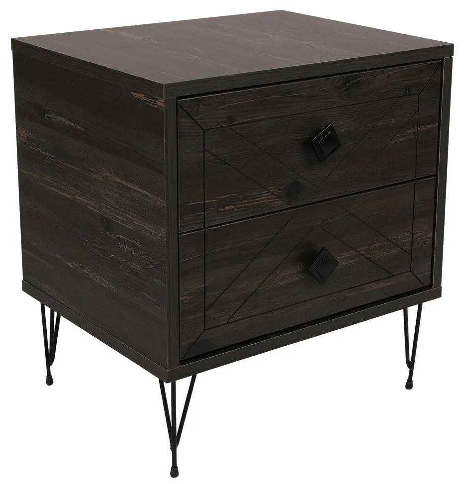 Mesa de Cabeceira Luna – Castanho Escuro – 50x55x40 cm