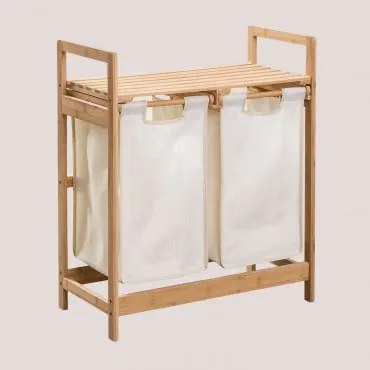 Cesto De Roupa De Bambu Joesh Branco & ↑75 Cm - Sklum