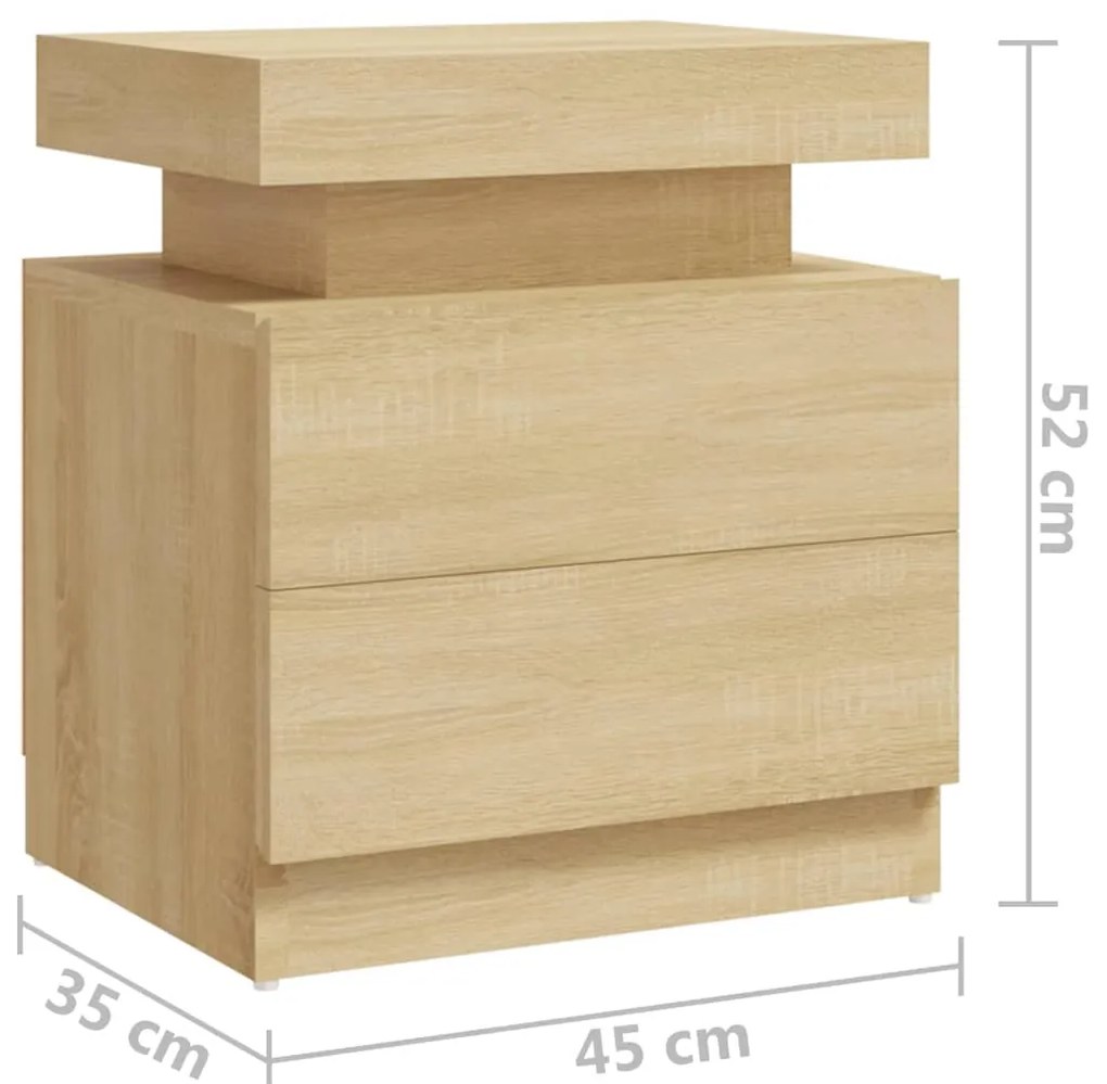 Mesa de cabeceira derivados de madeira carvalho sonoma