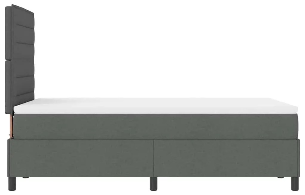 Cama Box Spring com colchão Cinza Escuro 120x200 cm Tecido