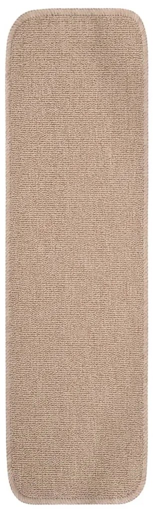 Tapetes antiderrapantes retang. p/ escadas 15 pcs 75x20 cm bege