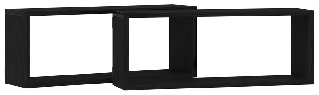 Prateleiras de Parede vidaXL 2 Peças Carvalho Preto 60x15x23 cm Feitas
