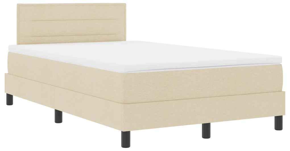 Cama Box Spring com Colchão Creme 120x200 cm Tecido
