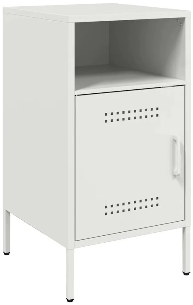 Mesas de cabeceira 2 pcs 36x39x68 cm aço branco