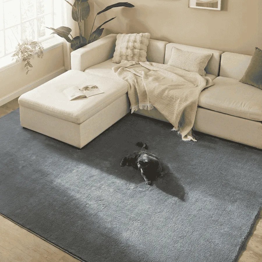 Tapete para sala de estar antiderrapante 200 x 290 cm cinzento