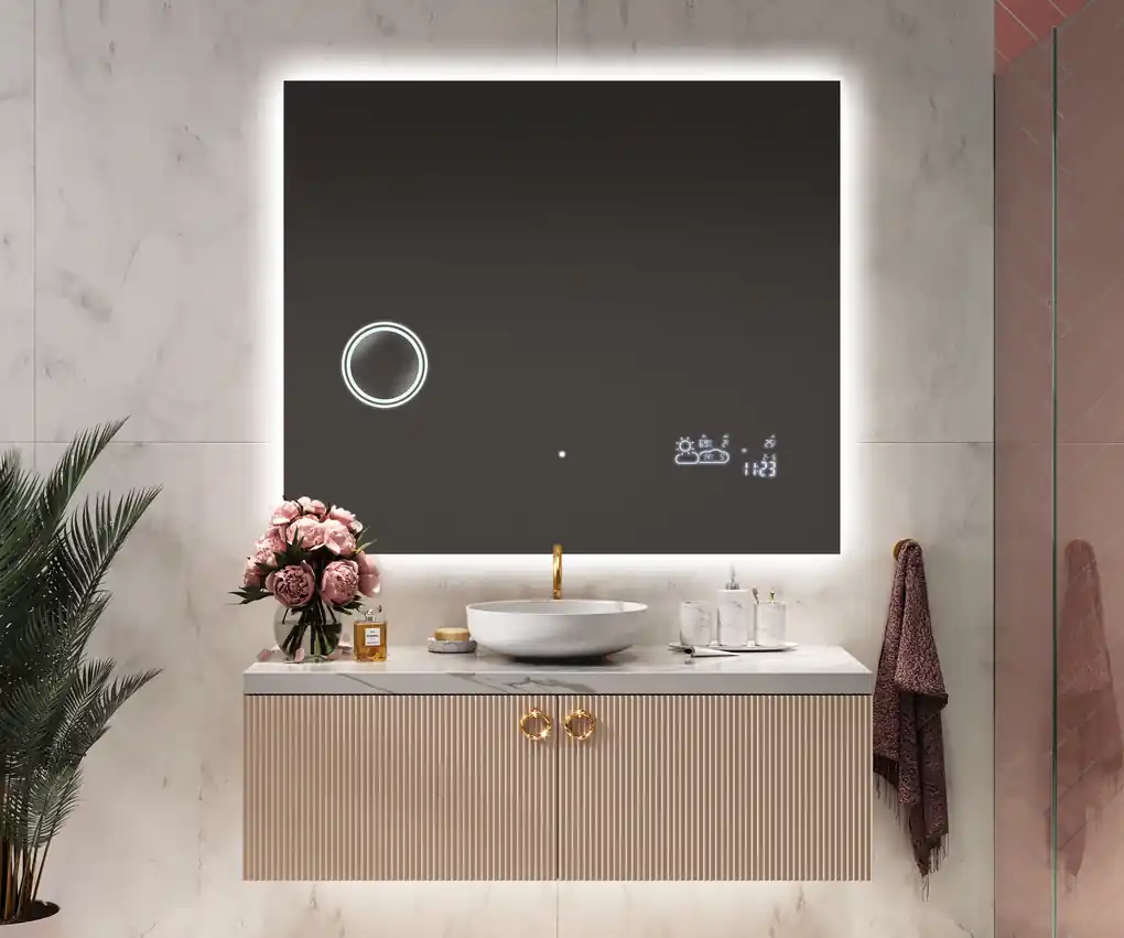 Espelho de casa de banho led 120×70cm + anti-embaciamento