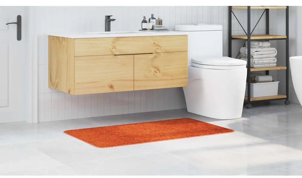 Tapete de Banho Retangular Laranja 70x120 cm Polipropileno Antiderrapa