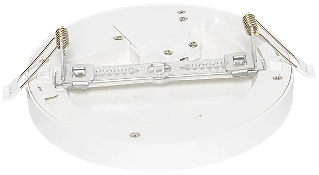 Foco de superfície ou embutido branco 18 cm incl. LED 3-Step Dim to Warm com interruptor DIP - Trans