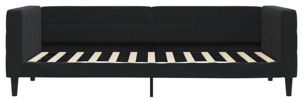 Sofá-cama com gavetão 90x200 cm veludo preto