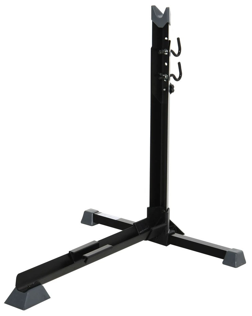 HOMCOM Suporte de bicicleta vertical Cavalete ajustável para bicicleta com alça de fixação fácil de transportar Suporta 30kg 66x56x63-73.5cm Preto