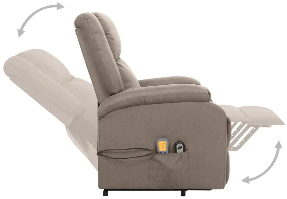 Poltrona de massagens tecido cinzento-acastanhado