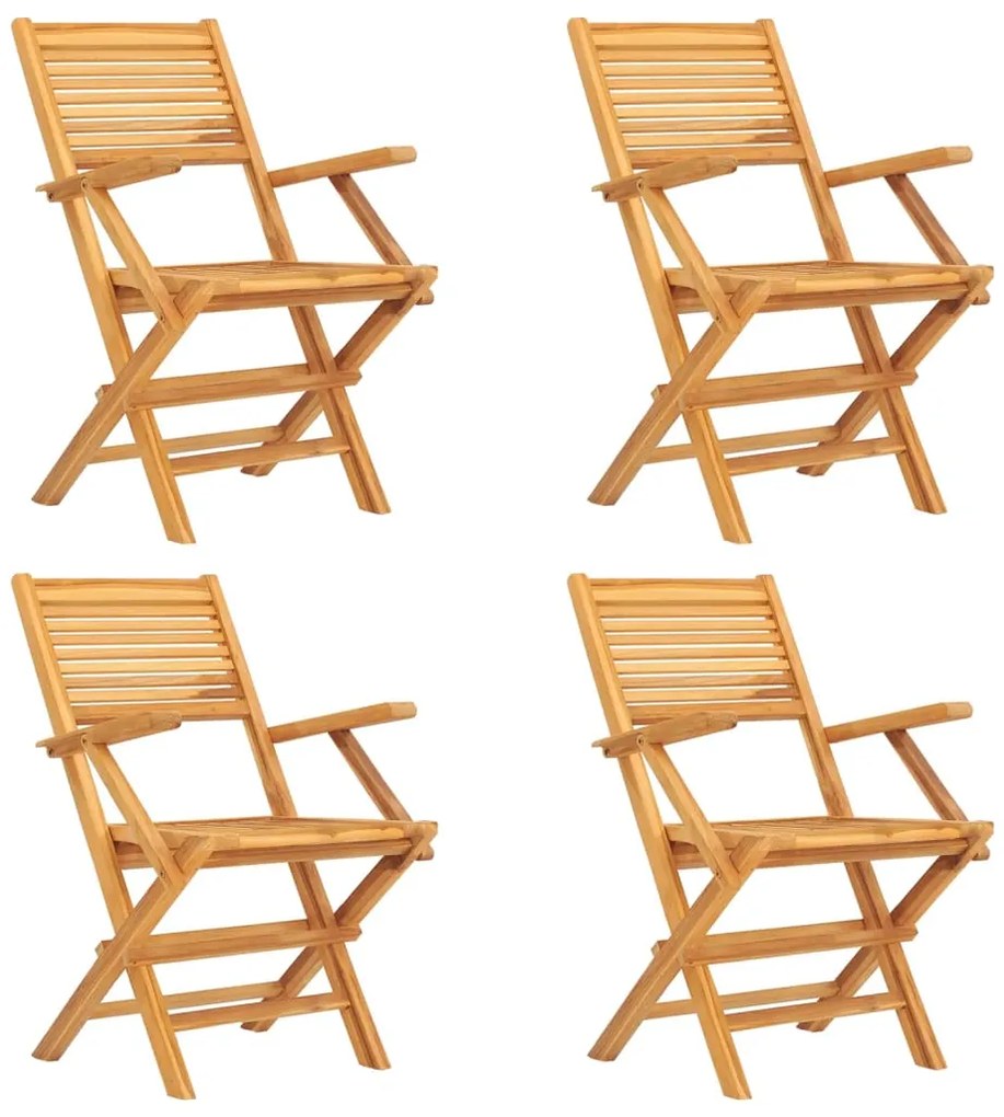 5 pcs conjunto de jantar p/ jardim madeira de teca maciça