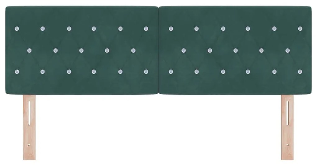 Cabeceira LED com Botões de Cristal em Veludo Verde de 80cm.