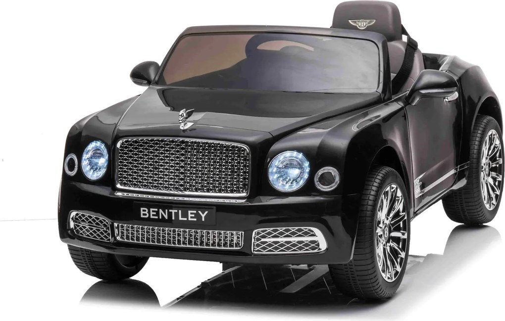 Carro elétrico para crianças até aos 5 anos Bentley Mulsanne 12V, pneus de borracha EVA, controlo remoto Preto